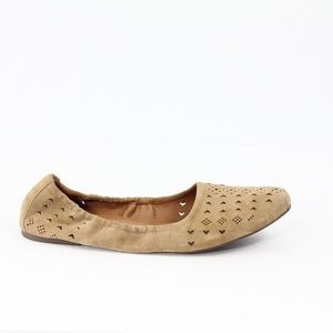 Franco Sarto Ballet Flats Women Slip on Shoe sz 9 Tan Suede Casual